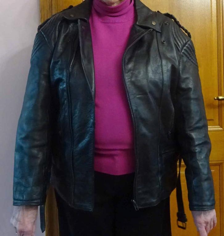 „IN” LEREN JACK VOOR DAMES, Kleding | Dames, Jassen | Winter, Zo goed als nieuw, Maat 42/44 (L), Zwart, Ophalen of Verzenden