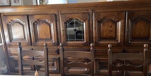 Massief eikenhouten buffetkast, Huis en Inrichting, Kasten | Buffetkasten, Zo goed als nieuw, 150 tot 200 cm, 200 cm of meer, 25 tot 50 cm