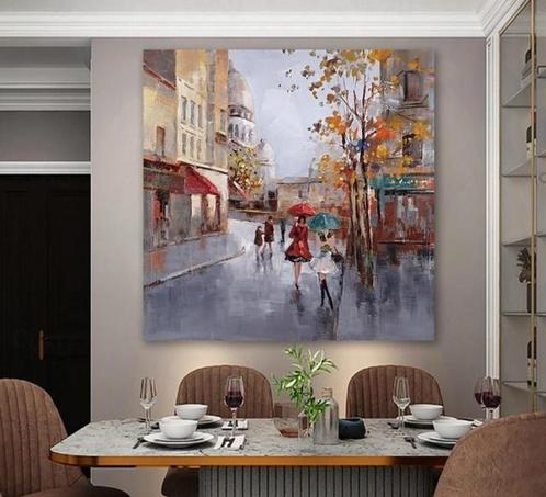 Handgeschilderd olieverf schilderij op canvas 60 x 60 cm, Huis en Inrichting, Woonaccessoires | Schilderijen, Tekeningen en Foto's