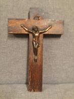 Antiek kruis 301 hout koper, Antiek en Kunst, Ophalen of Verzenden