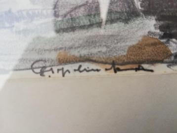 Aquarel:' berglandschap', gesigneerd beschikbaar voor biedingen