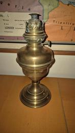 Lampe à huile en laiton antique avec son verre, Enlèvement ou Envoi