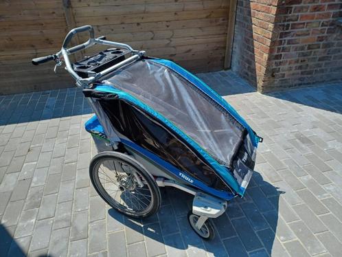 Fietskar, Fietsen en Brommers, Fietsaccessoires | Aanhangwagens en Karren, Gebruikt, Kinderkar, 20 tot 40 kg, Vering, Opvouwbaar