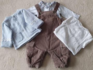 Ensemble gilet + 2 bodies + salopette velours - T62 - Jacadi beschikbaar voor biedingen
