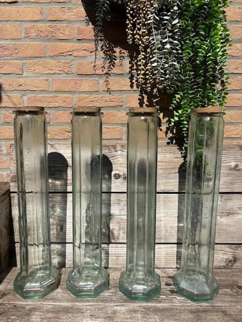 Vintage Kurkvazen – Set van 4, Huis en Inrichting, Woonaccessoires | Vazen, Zo goed als nieuw, 50 tot 75 cm, Glas, Ophalen