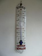EMAILLE RECLAME THERMOMETER"CHOCOLAT REVILLON"UIT JAREN 30, Ophalen of Verzenden, Gebruikt, Reclamebord