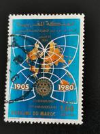 Marokko 1980 - 75 jaar Rotary International, landkaart, Postzegels en Munten, Ophalen of Verzenden, Marokko, Gestempeld