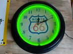 Route 66 NeoN reclame klok, Verzamelen, Ophalen, Zo goed als nieuw