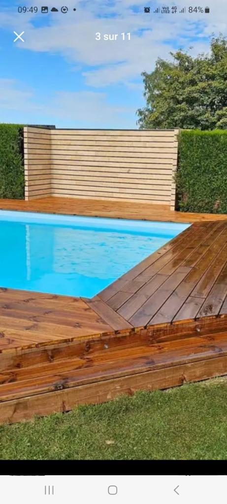 Terrasse autoclave pin maritime double face, Bricolage & Construction, Bois & Planches, Neuf, Planche, Pin, 300 cm ou plus, 25 à 50 mm