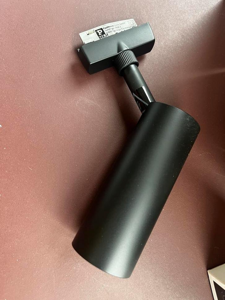 Paulmann 8 mat zwarte spots tubo en voeding. NIEUW, Huis en Inrichting, Lampen | Spots, Nieuw, Metaal of Aluminium, Led, Ophalen of Verzenden