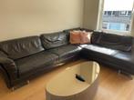 Luxe leren Natuzzi hoekzetel – Bruin leder – Topkwaliteit, Huis en Inrichting, Zetels | Zetels, Ophalen, Hoekbank, Leer, Zo goed als nieuw