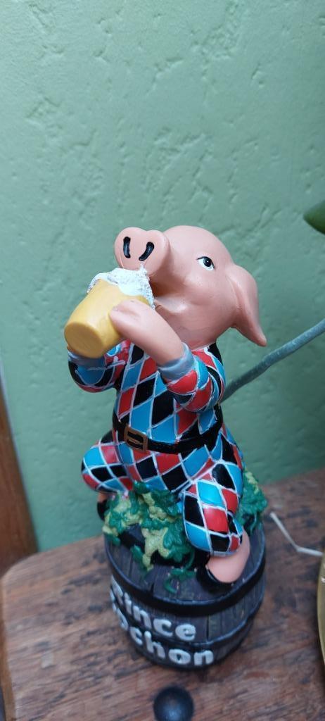 Zeldzaam handgeschilderde origineel pub beeld Rince Cochon b, Verzamelen, Beelden en Beeldjes, Nieuw, Overige typen, Ophalen of Verzenden