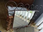 Zeer mooie spiegel met bruine smeedijzeren structuur, veroud, Huis en Inrichting, Woonaccessoires | Spiegels, Minder dan 100 cm