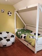 Voetbalbed lifetime bed met goal en opbergladen, Gebruikt, Ophalen of Verzenden, Hout
