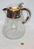 Verzilverde karaf met extra ijsstaaf, Antiek en Kunst, Antiek | Glaswerk en Kristal, Ophalen of Verzenden