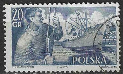 Polen 1956 - Yvert 849 - Poolse handelsvloot (ST), Timbres & Monnaies, Timbres | Europe | Autre, Affranchi, Pologne, Envoi