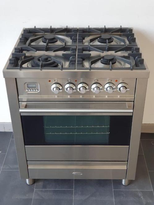 🍀 Poêle Boretti de luxe 70 cm en acier inoxydable FOUR À GA, Electroménager, Cuisinières, Comme neuf, Autoportant, 4 zones de cuisson