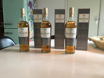 Macallan Fine Oak 10, totaal 3 malts in uitmuntende staat. beschikbaar voor biedingen