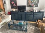 Volledige eetkamer in blauwe rotan stijl, Huis en Inrichting, Ophalen, Gebruikt, Rotan, 6 tot 8 stoelen