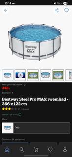 Bestway Steel Pro MAX - 3m66 - 1m22 diep, Rond, 300 cm of meer, Zo goed als nieuw, Opzetzwembad