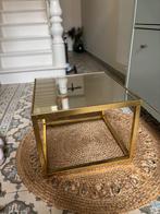 Salontafel / bijzettafel / plantentafel goud met spiegelglas, Ophalen, Minder dan 45 cm, Minder dan 55 cm, Gebruikt
