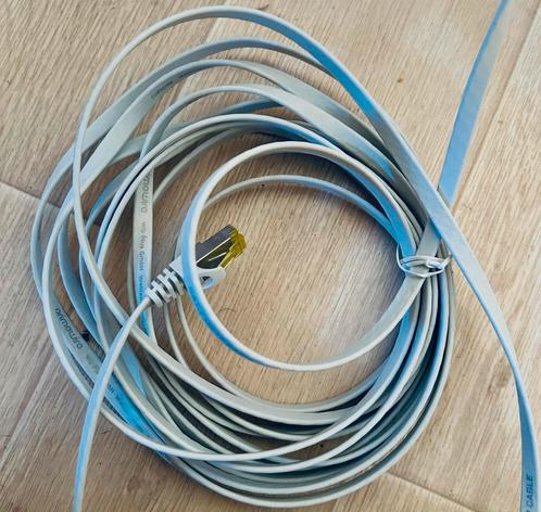 Lot de 2 câbles Ethernet plats de 30 mètres chacun cat. 7, Informatique & Logiciels, Pc & Câble réseau, Comme neuf