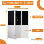 Kamerscherm Prikbord 3 panelen Solero, Maison & Meubles, Accessoires pour la Maison | Paravents d'intérieur, Envoi, Neuf