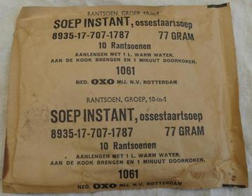 Rantsoen Pakje, Soep Instant Ossestaartsoep, KL, 1961.(Nr.5)