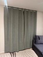 Mooie grijsgroene gordijnen – set van 2 – 2,50 m hoog, Ophalen, Zo goed als nieuw, Groen