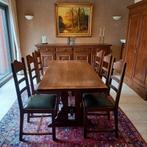 Table ancienne + 6 chaises, Enlèvement, Utilisé, Antiek, 4 à 6 chaises