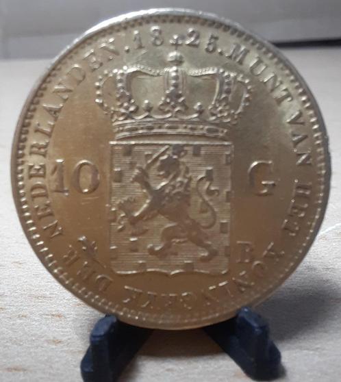 Gouden 10 Gulden 1825 Brussel, Postzegels en Munten, Munten | België, Losse munt, Goud, Goud, Ophalen of Verzenden