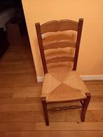 6 chaises en chêne avec fond en paille tressée., Enlèvement, Comme neuf