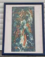 Huile sur papier bouquet de fleurs signe Marcel delmotte, Antiek en Kunst, Ophalen of Verzenden