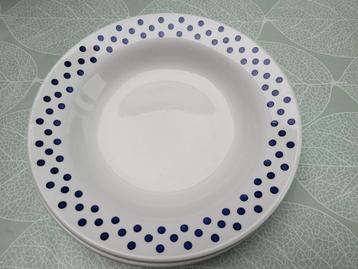 GRATIS: polkadot diepe borden, Assiettes(s), Enlèvement ou Envoi, Poterie, Comme neuf
