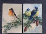 2 oude fantasie postkaartjes : vogels, Verzenden