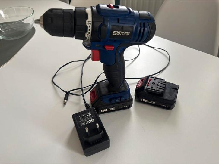 Draadloze schroefboormachine EVO1 Power Electric -12V Li-ion, Doe-het-zelf en Bouw, Gereedschap | Boormachines, Zo goed als nieuw