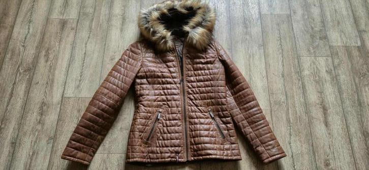 Lederen damesjas Oakwood, Kleding | Dames, Jassen | Winter, Zo goed als nieuw, Maat 42/44 (L), Bruin, Ophalen