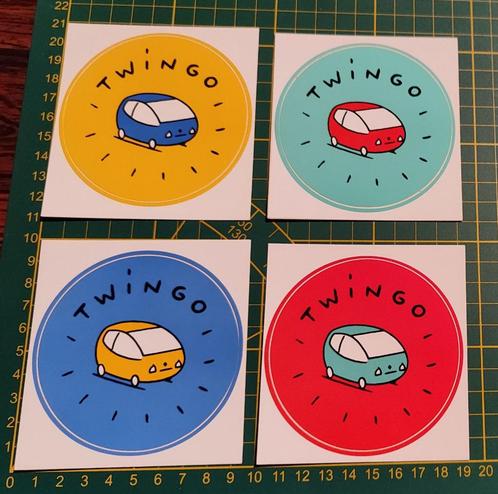 Lot 4x originele stickers Renault Twingo, Verzamelen, Stickers, Zo goed als nieuw, Ophalen of Verzenden