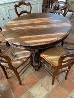Houten tafel 95/110cm uitschuifbaar tot 200cm met 6 stoelen, Enlèvement