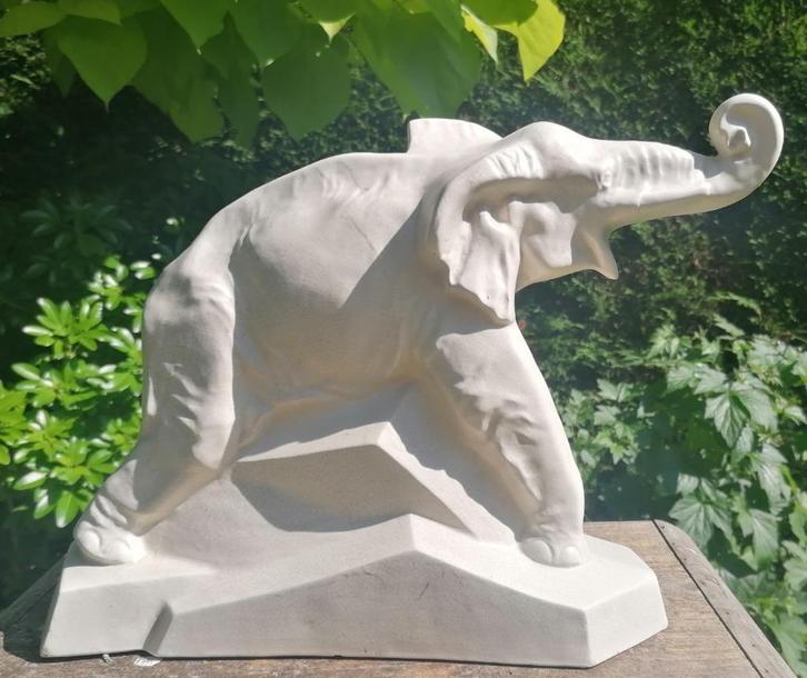 Aardewerk olifant "Dolly", art deco Craquelé, Antiek en Kunst, Antiek | Keramiek en Aardewerk, Verzenden