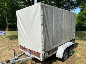 remorque avec auvent freiné à double essieu 750 Kg, Enlèvement, Comme neuf