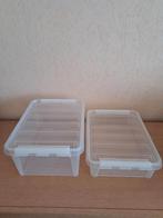 Lot de 2 boîtes de rangement en plastique-Bien lire annonce, Doe-het-zelf en Bouw, Kratten en Dozen, Ophalen, Gebruikt, Doos