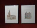 Schilderijen / tekeningen kerk & oude gemeentehuis Poppel, Enlèvement ou Envoi