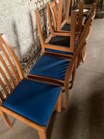 6 Houten stoelen blauw, Antiek en Kunst, Ophalen