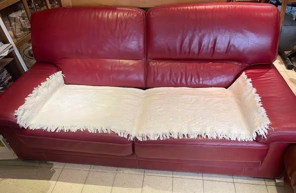 salon, Maison & Meubles, Canapés | Salons, Utilisé, Banc droit, Trois personnes, Moins de 150 cm, 100 à 125 cm, Cuir, Enlèvement