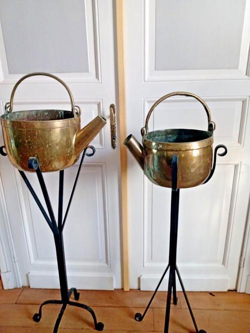Superbe paire de verseuses à eau chaude en cuivre XVIIIème, Antiquités & Art, Antiquités | Bronze & Cuivre, Cuivre, Enlèvement ou Envoi