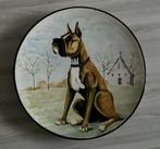 Groot porcelein wandbord Boxer of deense dog ?, Enlèvement ou Envoi