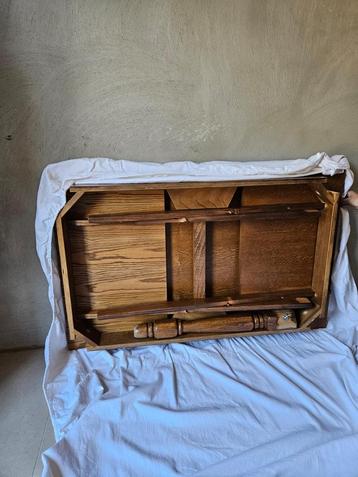 Karel Mintjens massieve houten schuiftafel (eikenhout) beschikbaar voor biedingen