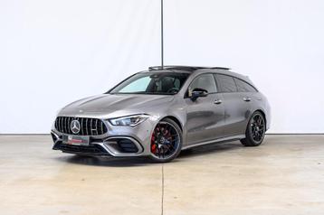 MERCEDES CLA 45 S 4MATIC + | GARANTIE | PANO |  360, Auto's, Automaat, CLA, 4 cilinders, Alcantara
