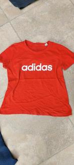 Merk Adidas : koraal rode t-shirt mt Medium, Oranje, Gedragen, Maat 38/40 (M), Ophalen of Verzenden